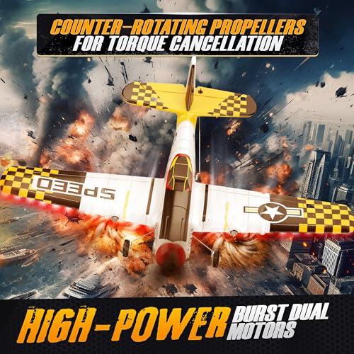 BEZGAR RC Plane, Drones for Kids, 6-axis Gyro Remote Control Airplane, RC Helicopter, Easy Control for Beginners Toys with Colorful LED Navigation Lights Yellow - Image 7