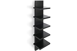 5 Tier Floating Black Shelves Heighten Your Living Space