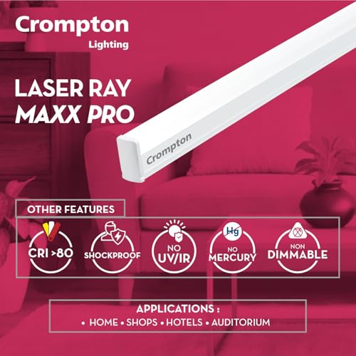 Image of Crompton Laser Ray Maxx Pro 36W LED Batten | Energy Efficient Batten for Home | Cool Daylight | Pack of 6