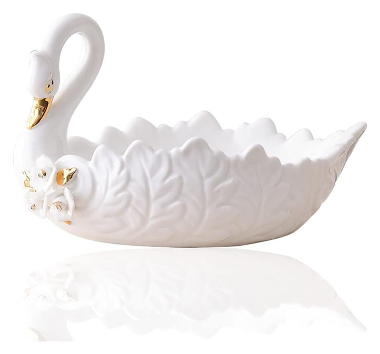 fruit bowls Kitchen Counter Swan Ceramic Fruit Bowl Fruit Dish High Capacity Holder Coffee Table Home Decoration Candy Plate Living Room Fruit Bas baskets