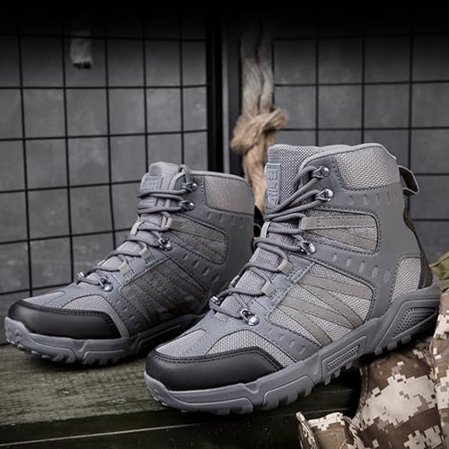 Kervaky Men's Military Tactical Boots Combat Boots Waterproof Boots Lightweight Working boots Non-slip Boots Outdoor Hiking Boots2