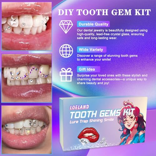 Kit de gemas de dientes profesional y cristales de moda para joyería dental 7