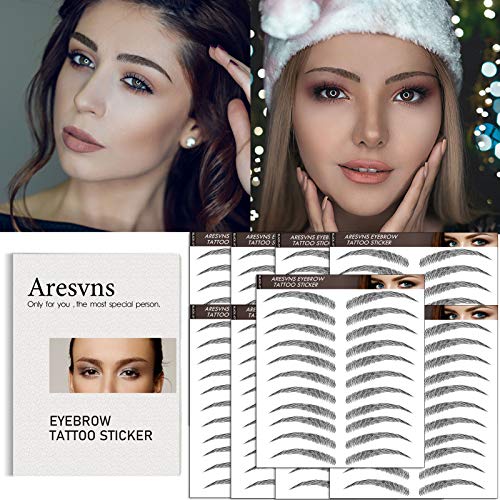 Aresvns 4D Tattoo Eyebrows 99 Pairs! Newly Improved Good Looking Black Eyebrows Tattoo Waterproof And Long-Lasting,Popular Eyebrow Shapes,Suitable Sizes.brow Transfer Sticker For Women Christmas Gift #TOP2