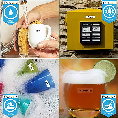 Freshworld Compatible Dymo D1 Label Tape 45010(S0720500) 45013(S0720530) Refill,Black On Clear/White,1/2Inch X 23 Ft Labeling Tape For Dymo Labelmanager Pnp 160 210D 260P 280 360D 420P Label Maker,2P #TOP3