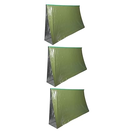Kisangel 3pcs Outdoor Emergency Tent Travel Stuff Camping Tent in Emergency All Weather Tent Camping Foldable Blanket Event Shelter Emergency Camping Tent Tube Tent Pe Tent Bag Lightweight