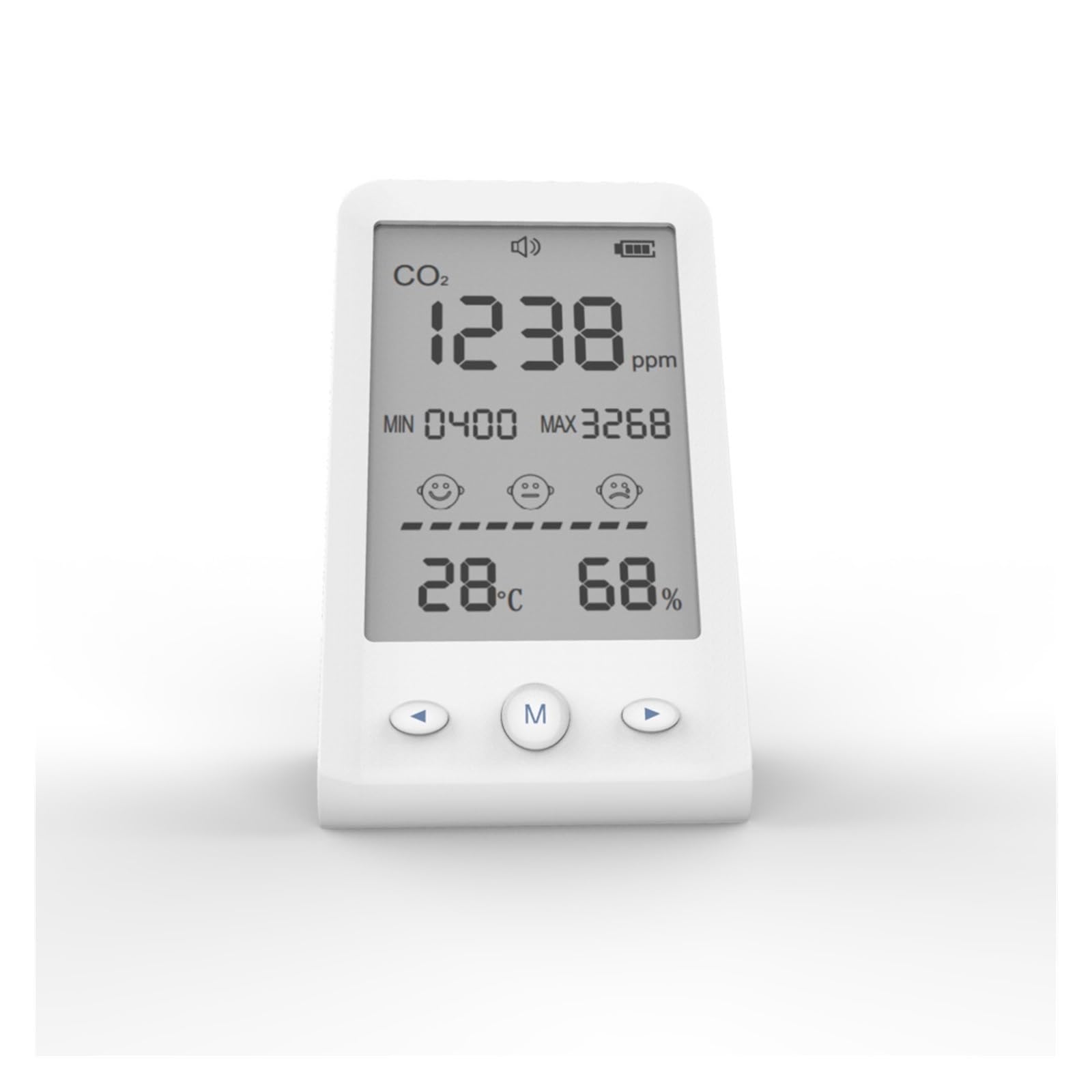 Monitor de co2, Sensor infrarrojo de CO2, Detector Calidad del Aire, Monitor Temperatura y Humedad dióxido Carbono, medidor Interior, analizador Digital Gases para el hogar