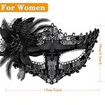 SIQUK Couple Masquerade Masks Set Venetian Party Mask Costume Mask - Image 3