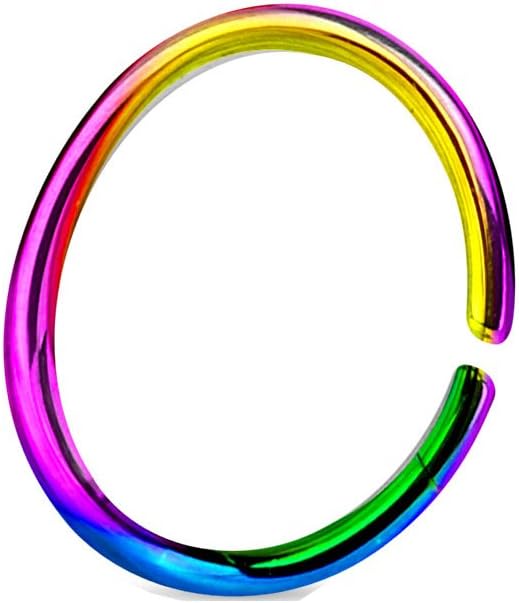 (2 Pieces 20g Fake Nose Hoop Ring Annealed Bendable 316L Surgical Steel (8mm Diameter)