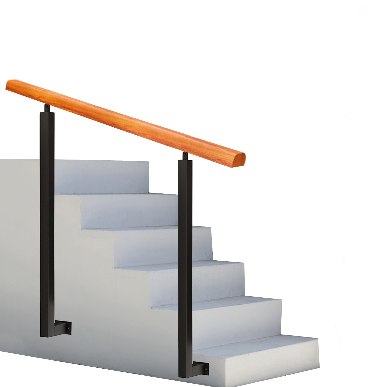 Main courante en bois massif et balustres d'escalier pour terrasse et grenier