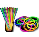 Pulseras Luminosas,Barras Luminosas,Varitas Luminosas,Pulseras Luminosas con Conectores,Barra Luminosa de Neón,Juego Barras Luminosas Niños,Kits para Crear Gafas, Pulseras triples, una Diadema