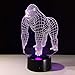Produktbild 3D Illusion Nachtlicht Bluetooth Smart Control 7&16M Farbe Mobile App Led Vision Tier Gorilla Schimpanse Glühbirne Tisch Schreibtisch Jahr erstaunliche Kinder Spielzeug Batterie USB Kinderzimmeration