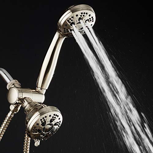 Aquadance 4221 Brushed Nickel High Pressure 3-Way 48-Setting Rain – Handheld Shower Head Combo – Angle Adjustable thumb #5