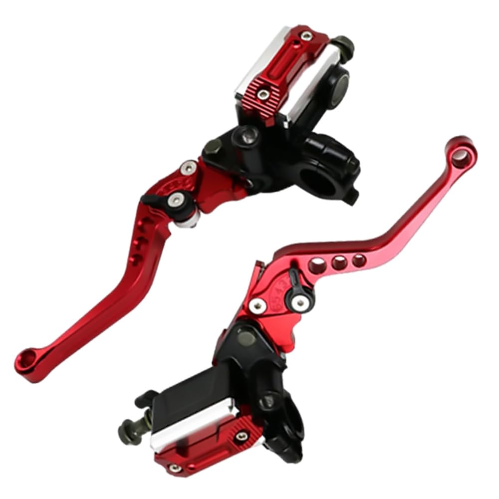Baceyong Kit de levier de frein et d'embrayage hydraulique pour moto 22 mm, maître-cylindre, poignée de moto, alliage d'aluminium, Compatible avec la plupart des motos, rouge