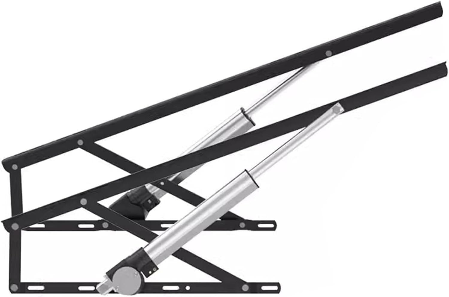 Elevadores hidráulicos for tapa de cama, 2 unidades, mecanismo elevación plegable, elevador caja almacenamiento, soporte con amortiguador gas, kit resorte, 150 cm, negro