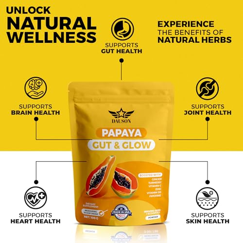 image for DAUSON Papaya Gut & Glow Powder – Natural Digestive & Skin Support w