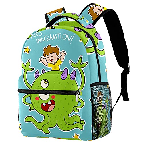 Sac à dos décontracté alien pour homme et femme au style astronaute unique
