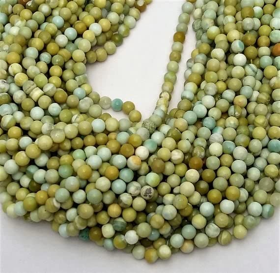 Perles opale verte naturelle du Pérou 5mm pour fabriquer un cadeau personnalisé