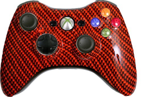 Custom Xbox 360 Controller - Orange Black Carbon Fiber