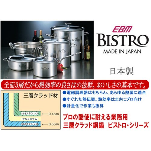 Amazon | 日本製 三層クラッド ビストロ外輪鍋 27cm（蓋なし） IH対応