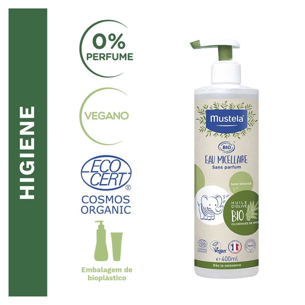 Mustela Bio Micellar Water Face Körper Und Windelwechsel 400ml