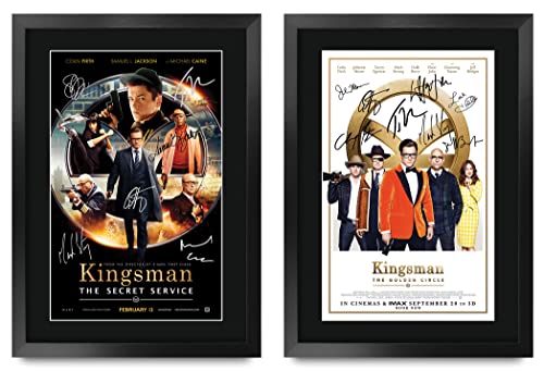 HWC Trading Kingsman Collection Taron Egerton 16 x 12 inch Gifts Printed Poster Signed Autograph Picture for Movie Memorabilia Fans - 16" x 12" Framed