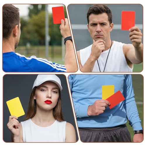 APLZGMG 10 Stück Schiedsrichter Karten, Gelbe und Rote Karte Fußball Schiedsrichter Set, PVC Schiedsrichterkarten Sport Fussball Schiedsrichter-Tool für Fußballspiele Sportveranstaltungen