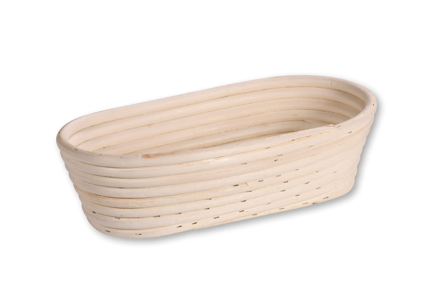 10er SET KESPER 19632 Brot- & Gärkorb aus Rattan, oval, 28 x 15 cm, Textilfutter abnehmbar/Gärkörbchen