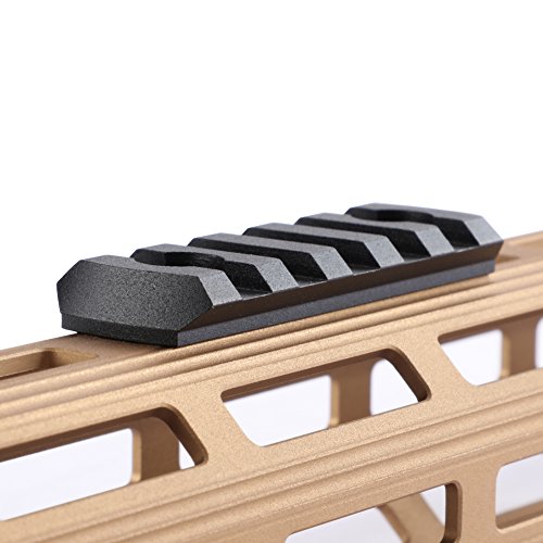 TuFok Mlok Picatinny Rail Sections - Mlok Rail Adapters, Low Profile Picatinny Rail Mounts(5-Slot,Black,2 Pack) - Thumbnail 5