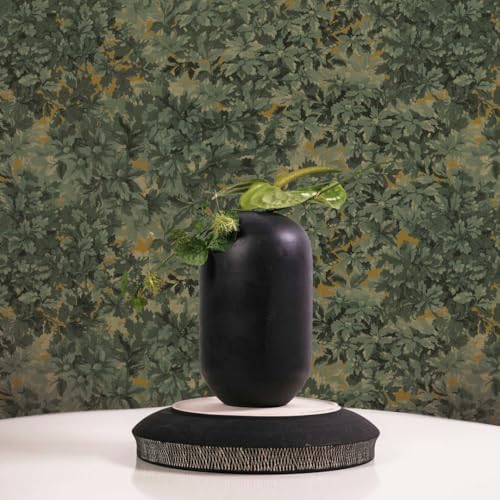 Tempaper x Jeremiah Brent Green & Amber Antique Arras Removable Peel and Stick Wallpaper, 20.5 in X 16.5 ft, Made in The USA by Tempaper - Used condition - Image 3