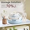 Chef Power Ceramic Nonstick Pots and Pans Set 19 Piece with Detachable Handle, Induction Dishwasher Oven Safe Cookware Set, RV Kitchen Set Removable Handle (Light Blue) #2