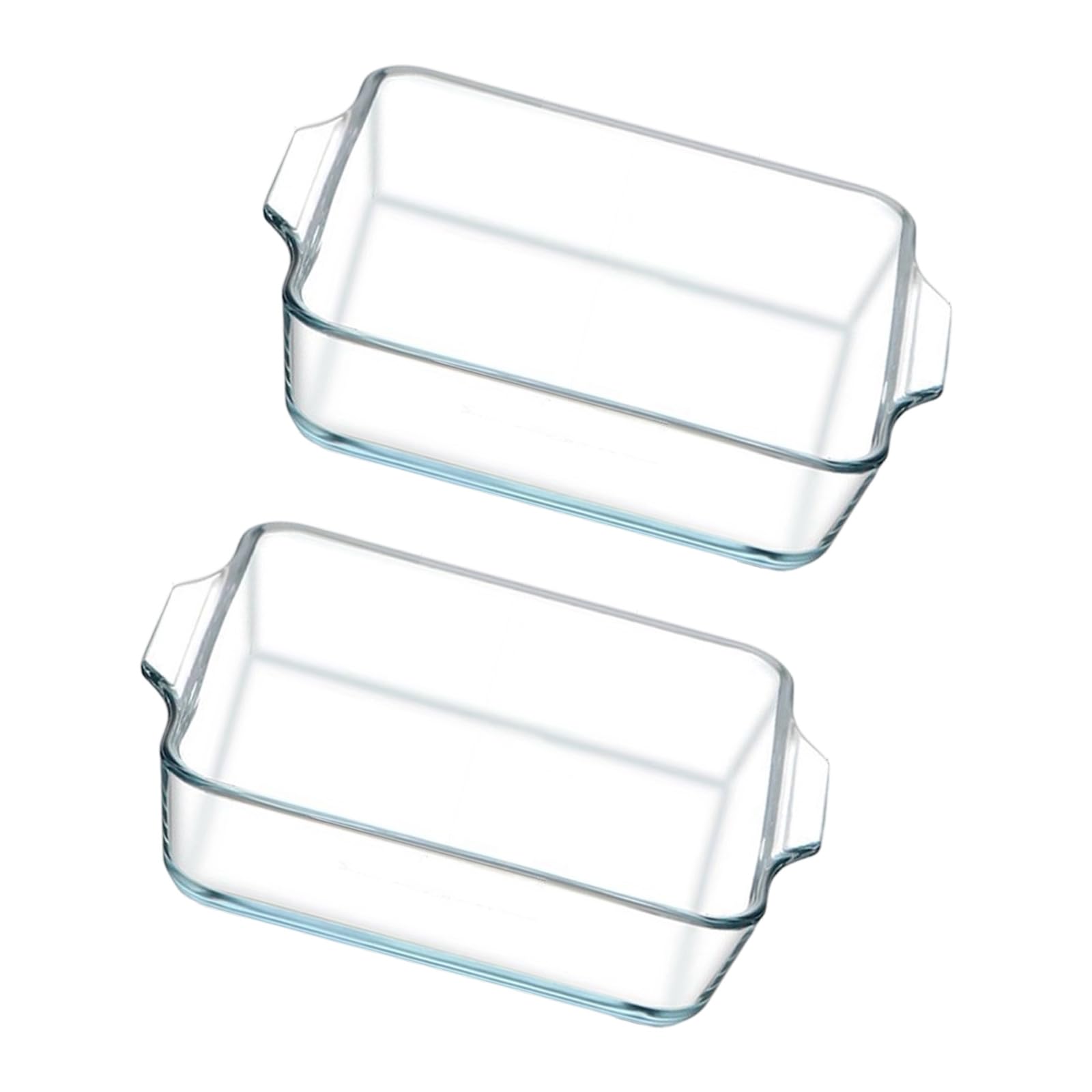 TQUXNGA Of 2 Small Glass Dishes Microwaveable Glass Bakeware Baking Tray Suitable for Even Cooking and Food Clear Bakeware for Microwave