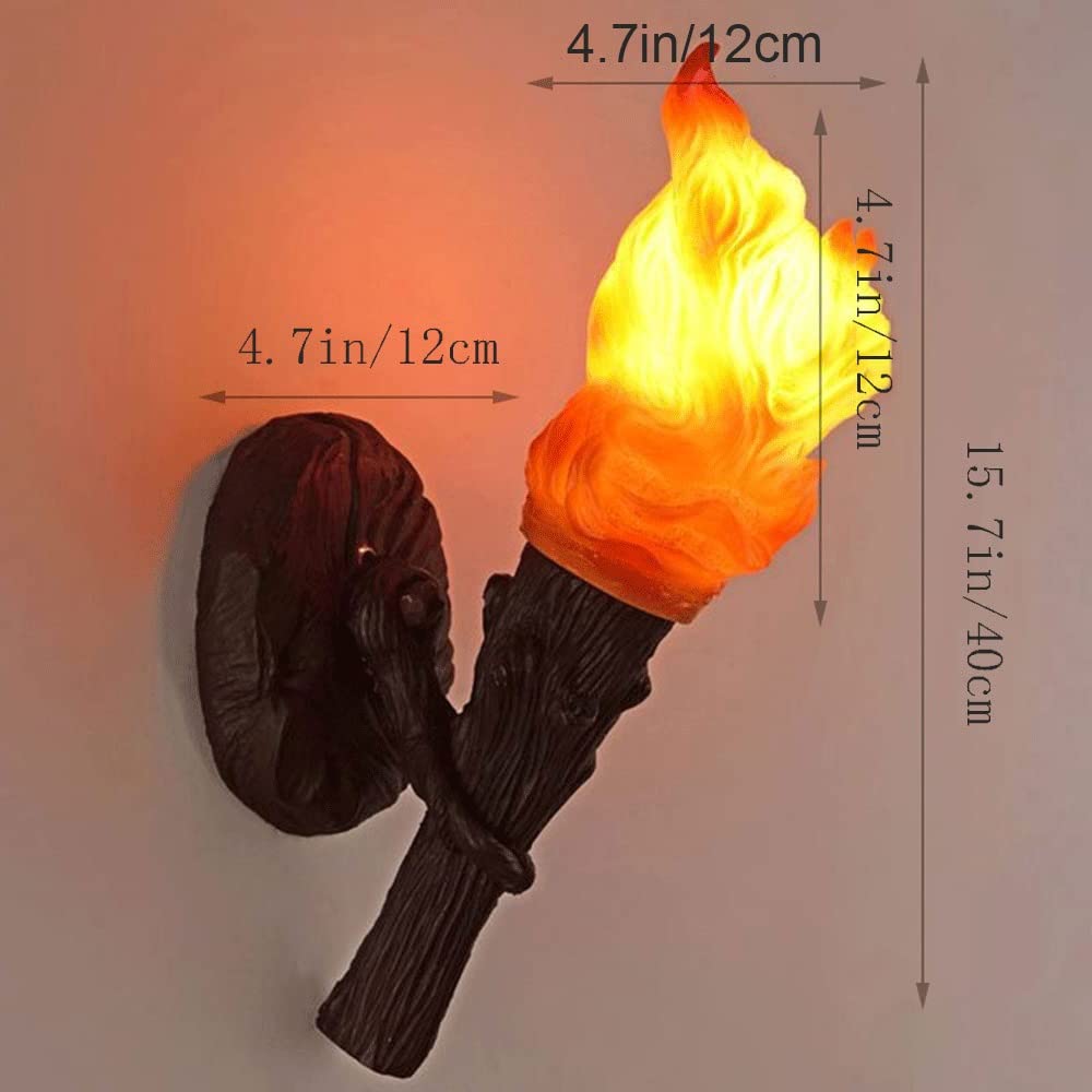 Lámpara de Pared LED de Resina con Forma de antorcha de simulación de Granja Industrial, luz Decorativa Retro Antigua Creativa para Interiores para Restaurante o cafetería.