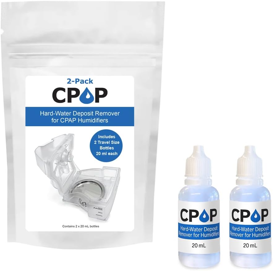 Cpap Cleaner Hard-Water Deposit Remover for Humidifier Chambers, Travel Size 20mL Bottles, CPOP Formula, Made in USA
