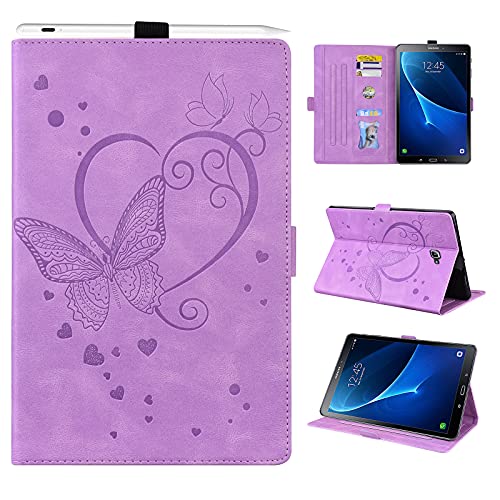 Auslbin Samsung Galaxy Tab A6 10.1 Hülle,PU Leder Auto Schlaf/Aufwach Schutzhülle mit Stand Case für Samsung Galaxy Tab A6 10.1 Zoll 2016 SM-T580/SM-T585,Lila