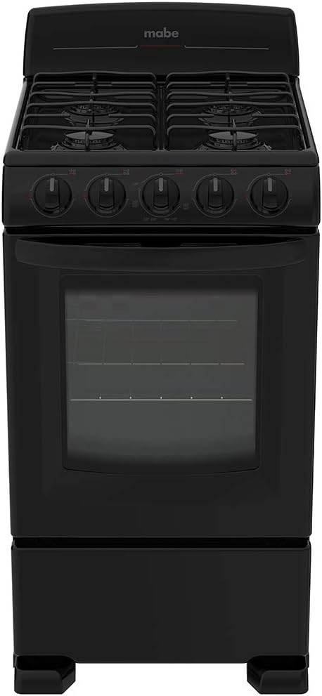 Фронт view of the Mabe EM5022BAPN0 50 cm Black Floor Stove