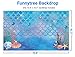 Funnytree Summer Little Mermaid Scales Photography Backdrop Under The Sea Princess Girl Background for Birthday Party Ocean Theme Baby Shower Photo Booth Studio Decorations Cake Table Banner