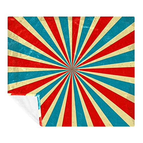 Couverture polaire rétro à rayures en microfibre douce 150x130 cm - 2