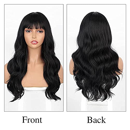 Image of Tressedup hair Black long curly with bangs