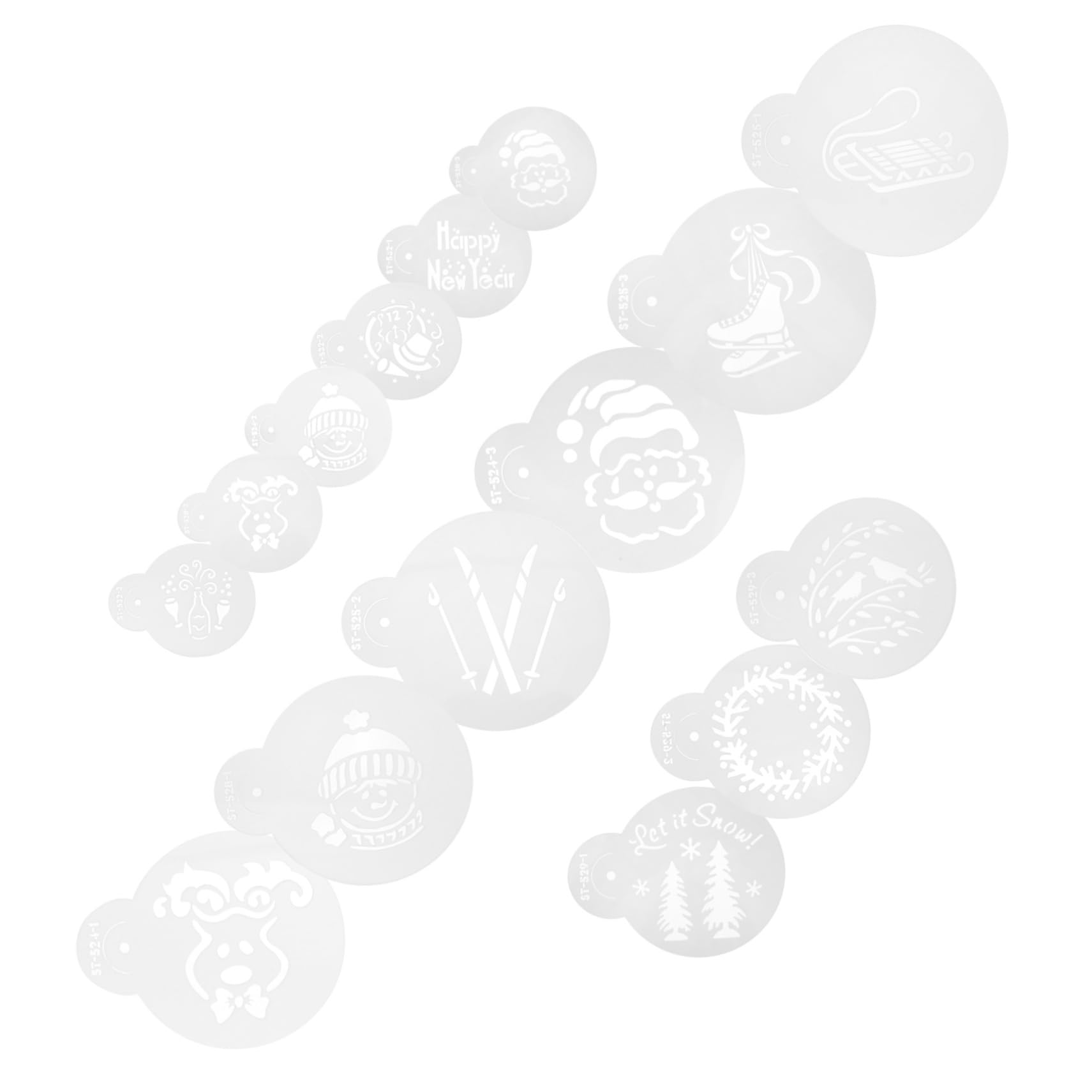 Didiseaon 3 Set Di Stencil Per Biscotti Fondente Modelli Di Cottura Motivi Natalizi Facili Da Usare Per Decorazioni Di Torte 15 Pezzi*3