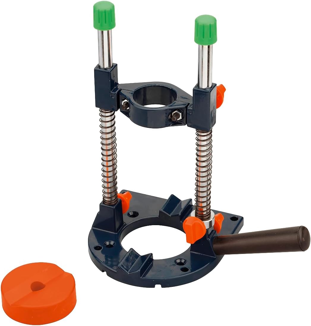 kwb DRILL PRESS STAND FOR DRILLS WITH 43MM EURO NECK OR 43MM HANDLE GRIP ADAPTER, MOBILE DRILLING STAND FOR STRAIGHT AND ANGLED DRILLING