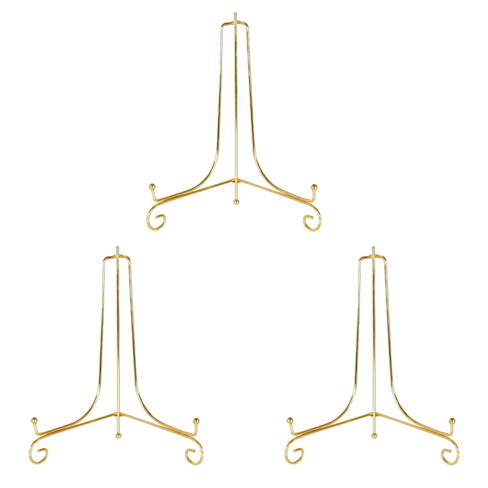 Hndhbfgrt 3X Gold Display Stand Craft Bracket Book Holder Photo Pedestal Bowl Dish Frame Picture Plate Rack Easel 15cm