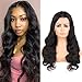 Produktbild DaiMer 24 Inch T Part Wig for Balck Women Body Wave Human Hair Wigs T Part Wigs Glueless Middle Part Front Lace Wig 150% Density (Natural Color,13x5x0.5 Deep Part)