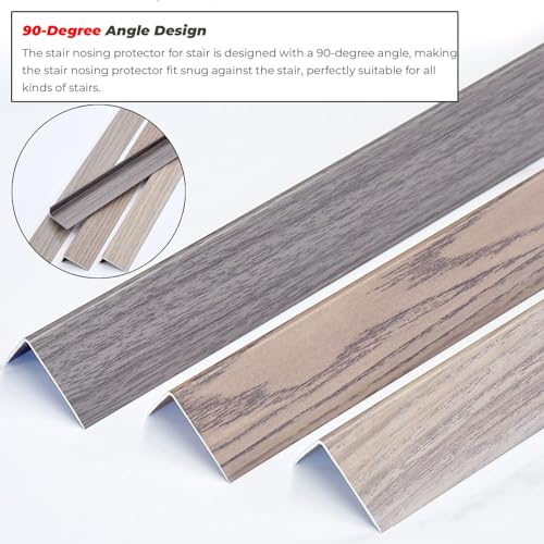 Moldura de borde de escalera metálica de 1,4" perfil protector 48" 5