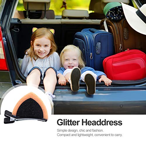 FRCOLOR 12 Pcs Presilhas de Orelha de Gato Com Brilho Cintilante de Orelha de Gato Grampos de Cabelo