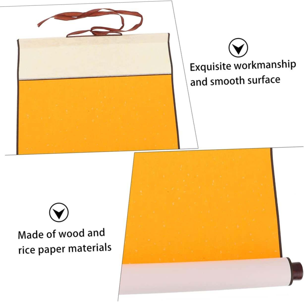 VILLFUL Portable Blank Scroll for Chinese Calligraphy and Painting Half Raw Ripe Xuan Paper for Beginners and Art Lovers High Absorbency and Toughness for Quality Practice