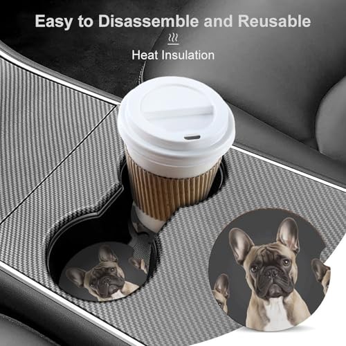 Portavasos para auto French Bulldog 2 piezas miniatura 4