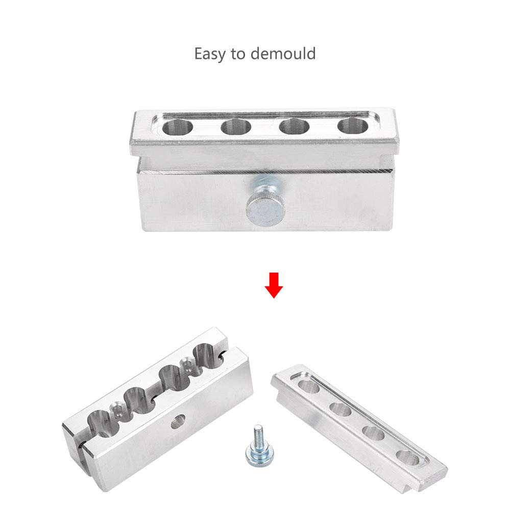 Kit de Herramientas DIY para Bálsamo Labial y Lipstick - Molde de 4 Cavidades en Aleación de Aluminio (Un Solo Uso)