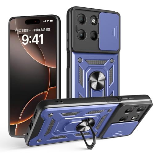 Coque Motorola Moto G15 antichoc pour éviter les rayures sur l'objectif photo arrière bleu