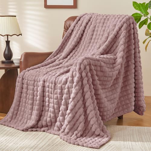 Image of BEDELITE Berry Purple Fleece Throw Blanket for Couch, 50x60 Inches