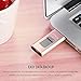 USB Flash Drive 128G Thumb Drive for iPhone Photo Stick 3in1 USB 3.0 Memory iPad Flash Drive USB Stick External Storage Richwell Password/Touch ID Protected /Android and Computer(Pink128G-XT)